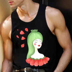 Plant Fairy Graphic Men's Tank Tops Neutral Gym T-Shirt Breathable Lightweight Comfort Sleeveless Vest Tank Top For Training