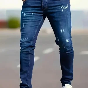 Men's Slim-Fit Denim Jeans - Business Five-Pocket Light Blue | Smart Casual Versatility for Fall/Winter