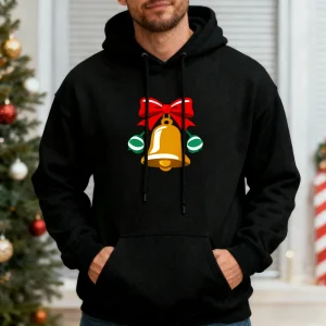 Men‘s Merry Christmas Cartoon Print Hoodie Men Women Kid Street Fashion Autumn and Winter Loose Sweatshirt Holiday Gift