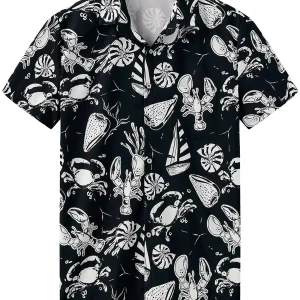 KYKU Hawaiian Mens Shirts Casual: Beach Vacation Tropical Mens Button Down Short Sleeve Shirt with Pocke