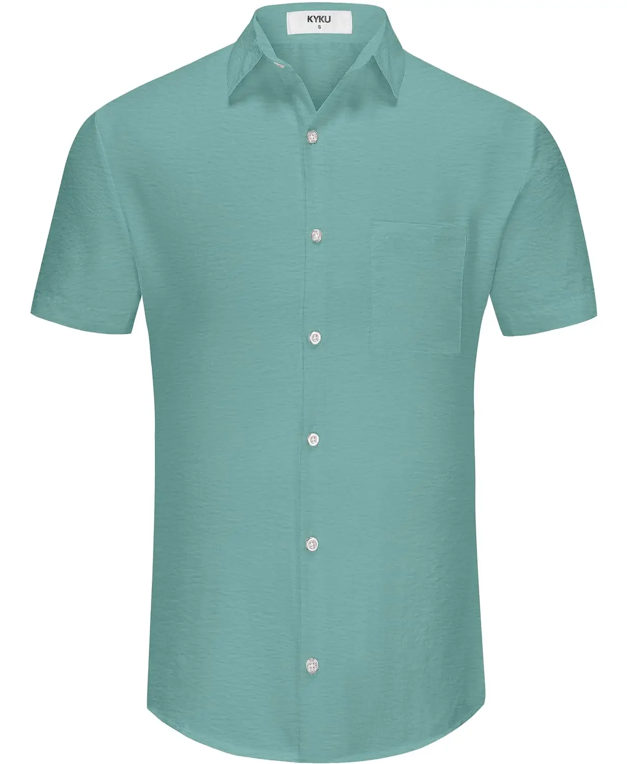 KYKU Men Shirts Button Down Short Sleeve Casual Summer Beach Vacation Clothing - Image 9