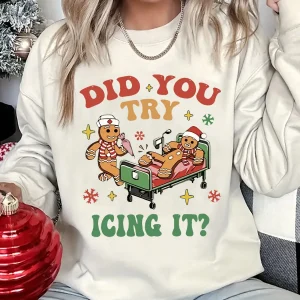 Women's Fashion Casual Christmas Print Pattern Round Neck Sweatshirt Suitable for Parties Holidays Gift Pullovers Sweatshirt