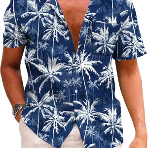 KYKU Funky Hawaiian Shirt for Men Palm Beach Shirts Tropical Vacation Clothes