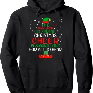 Women's/Men's Elf Party Hoodies - "The Best Way to Spread Christmas Joy" - Elf Movie Inspired Pullover - Soft Hooded Sweater