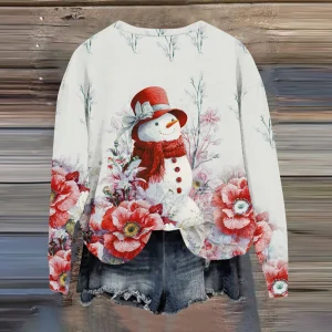 Winter Clothes Woman Women'S Fashion Printed Long Sleeve Loose Round Neck Sweatshirt Top Fall Woman Clothing Tops For Woman