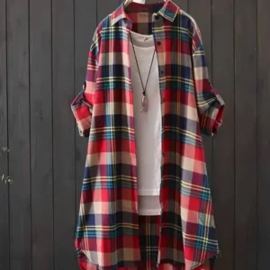 Trendy Oversized Flannel Shirt 2025 - Korean Fashion Thickened Long Sleeve Top for Women