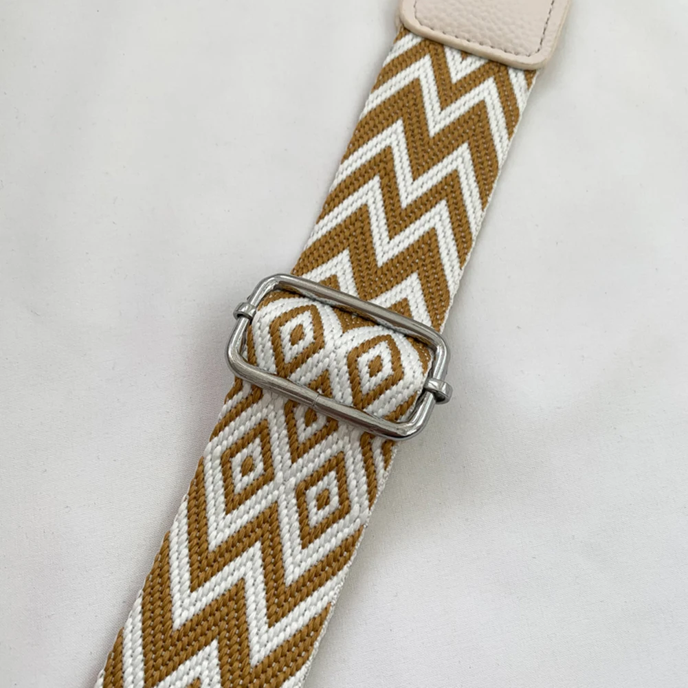 Ladies Handbags Wide Jacquard Strap Traveling Chest Bag PU Leather Fashion Casual Solid Color Portable Simple for Travel Sports - Image 5